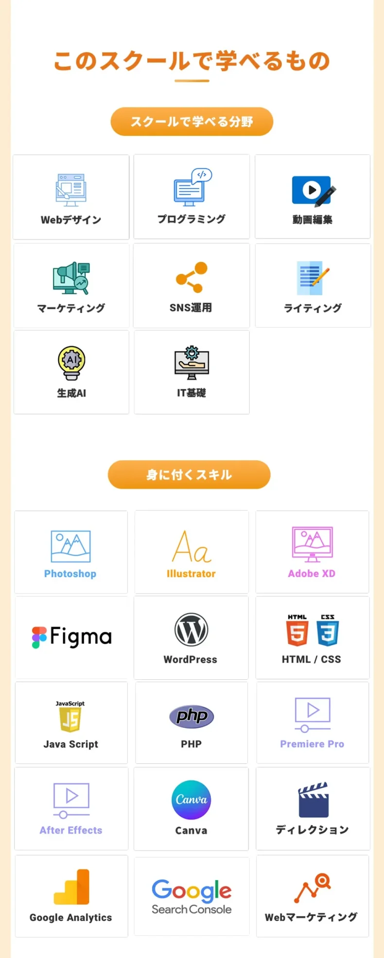Campusで学べるスキル